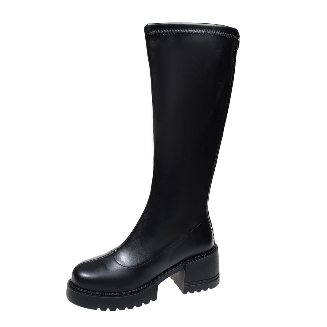 Damen Hochwertige Stiefel mit Blockabsatz Echo Archiv