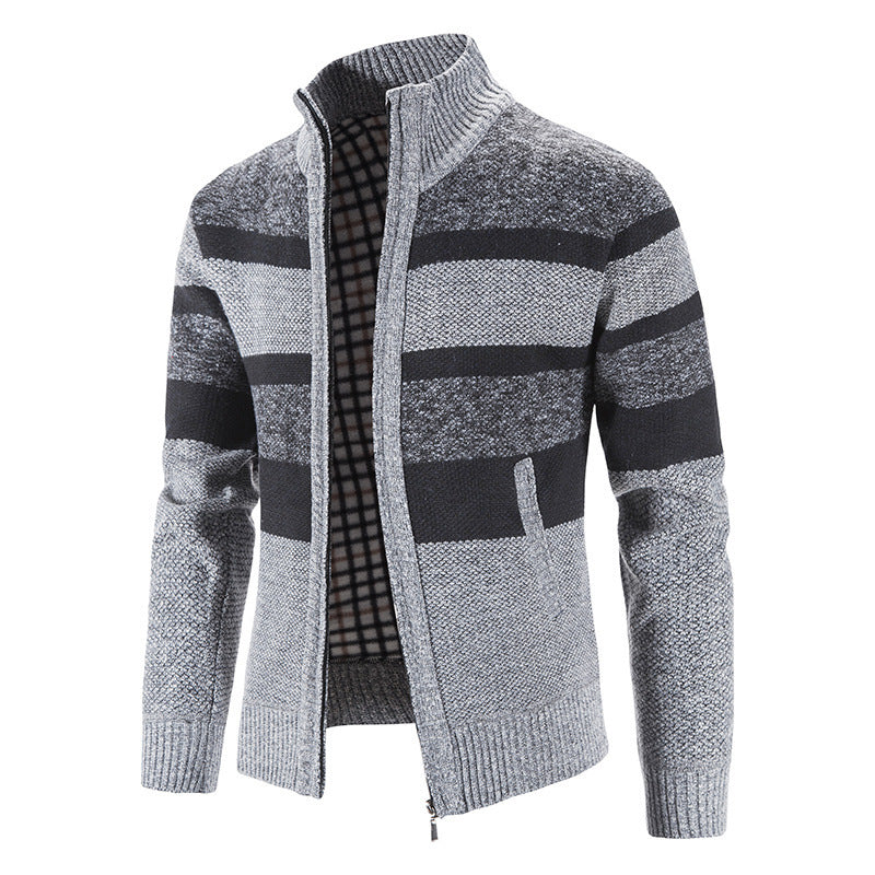 Herren modische Strickjacke mit Stehkragen und Reißverschluss Echoarchiv