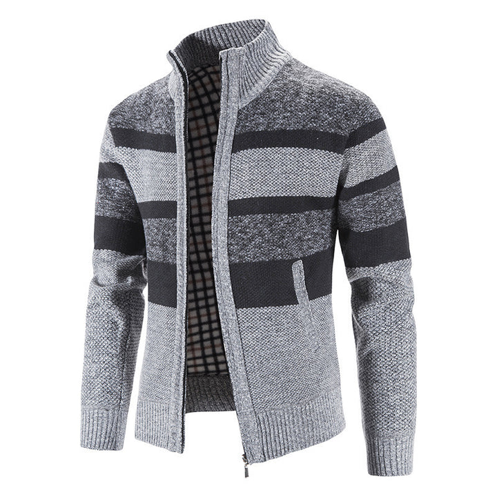Herren modische Strickjacke mit Stehkragen und Reißverschluss Echoarchiv