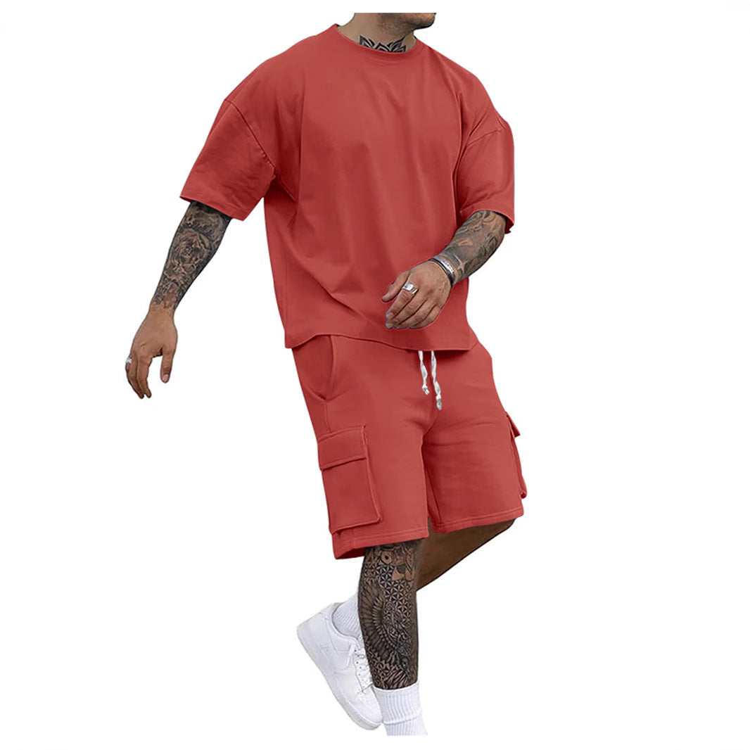 Herren lässiges Sweatshirt- und Shorts-Set Echoarchiv