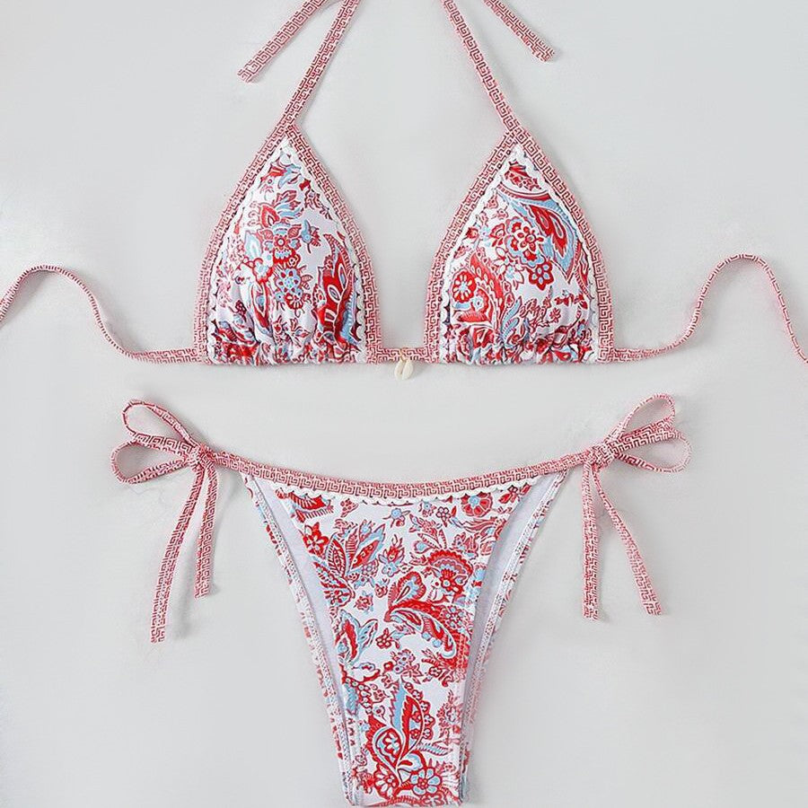 Damen Triangel-Bikini mit aufwendigem Floral-Design Echo Archiv