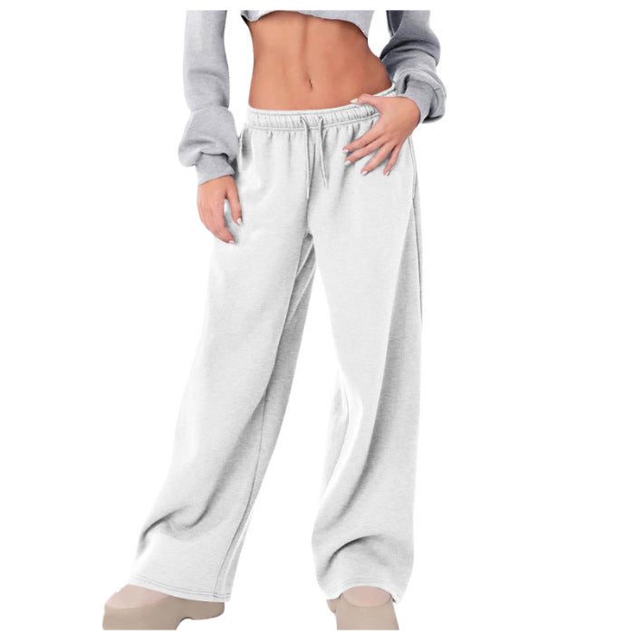 Damen weite High-Waist Relaxhose mit Kordelzug und verdeckten Seitentaschen – Avélisse