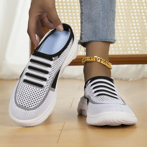 Damen Slip-on Strick-Sneaker Clog mit atmungsaktiver Maschenoberfläche und leichter Profilsohle – Névara