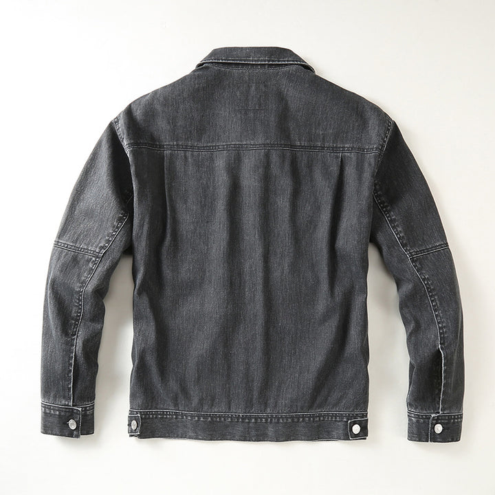 Herren Utility-Denimjacke mit Oversized-Brusttaschen und durchgehender Knopfleiste Echoarchiv