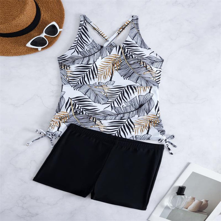 Damen Tankini-Set mit floralem Oberteil und sportlichem Höschen Echo Archiv