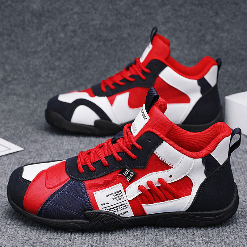 Herren mehrlagige Retro-City-Sneaker mit Wildleder- und Textilmix, gepolstertem Fersenkragen, atmungsaktiver Mesh-Zunge und griffiger Gummisohle – Norré