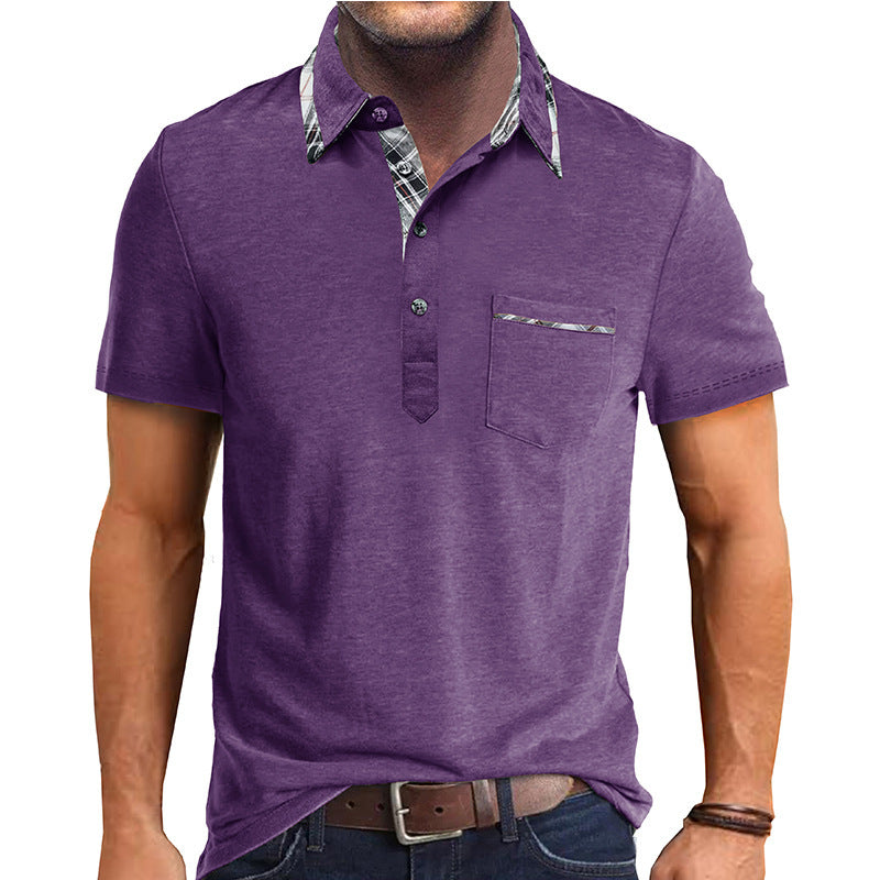 Herren Poloshirt mit kontrastierendem Kragen und modischer Brusttasche Echoarchiv
