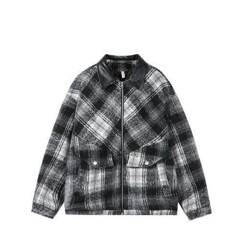 Unisex Boxy-Kurzblouson im Overshirt-Stil mit Kunstlederkragen und aufgesetzten Pattentaschen Echoarchiv
