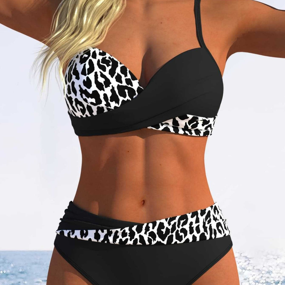 Damen Bikini-Set mit raffiniertem Wickel-Oberteil und hoher Taille Echo Archiv