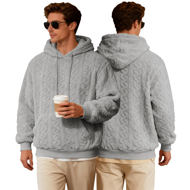 Herren Kuscheliger Hoodie mit strukturiertem Fleece Echoarchiv