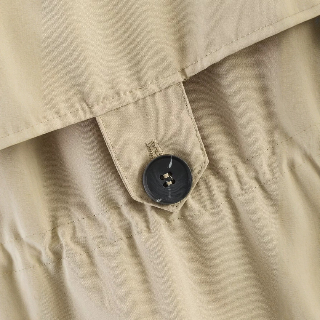 Damen Kurzjacke im Trenchstil mit Tunnelzugtaillierung und Karofutter Echo Archiv