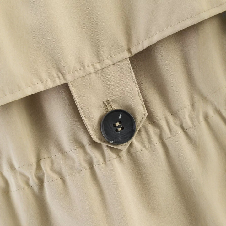 Damen Kurzjacke im Trenchstil mit Tunnelzugtaillierung und Karofutter Echo Archiv