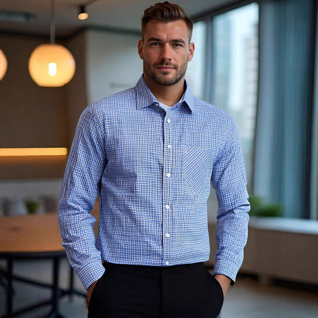 Herren kariertes Businesshemd im Slim Fit Schnitt Echoarchiv