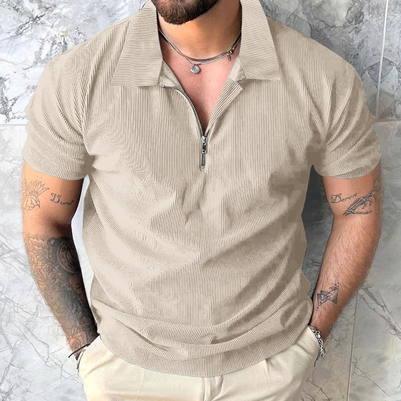 Herren Polohemd mit elegantem Reißverschluss Echoarchiv