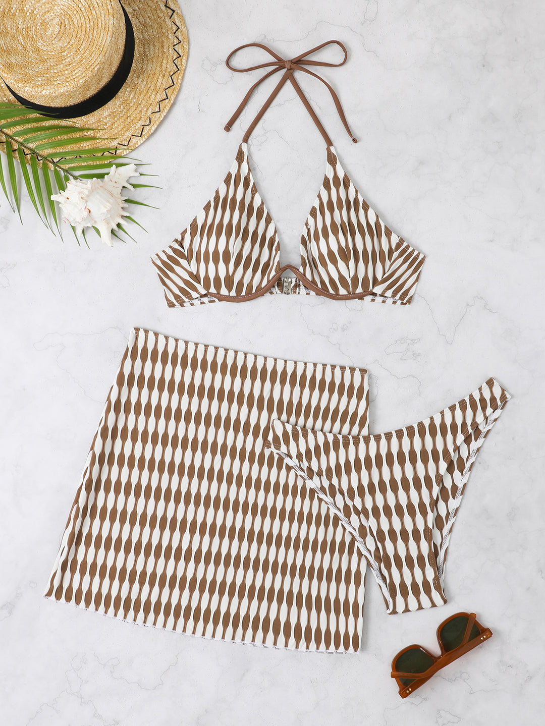 Damen Bikini-Set mit stilvollem Wickelrock und trendigem Triangel-Oberteil Echo Archiv
