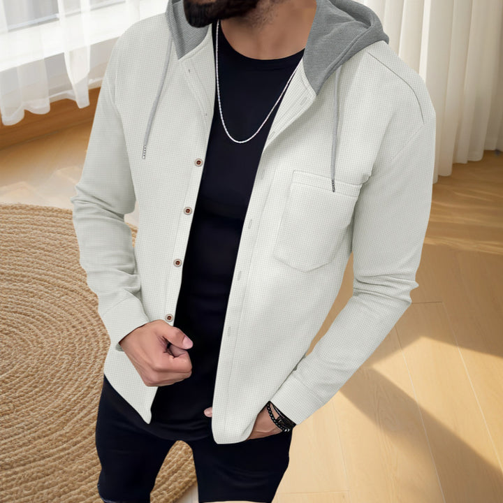 Herren Freizeitjacke mit integriertem Kapuzen-Design und modischem Schnitt Echoarchiv