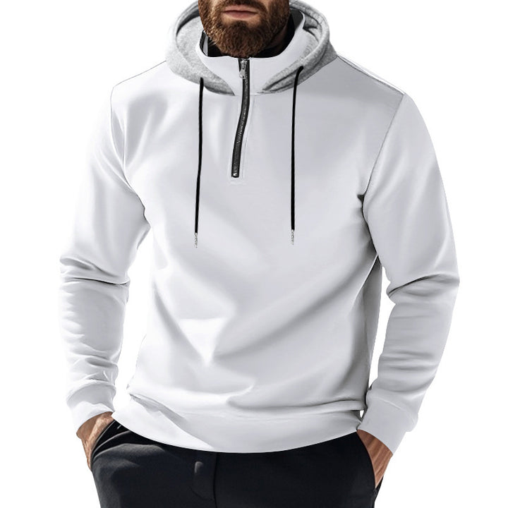 Herren sportlicher Hoodie mit halbem Reißverschluss und modernem Kapuzenaufbau Echoarchiv