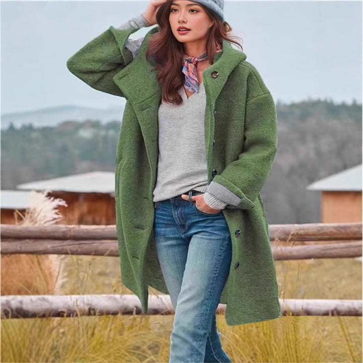 Damen Lange Wolle-Mix Jacke mit weichem Innenfutter und praktischen Taschen Echoarchiv
