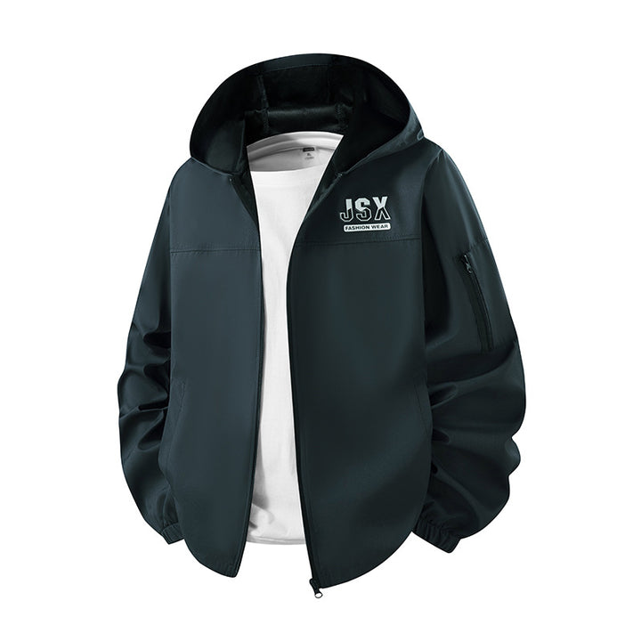 Herren Sportliche Windbreakerjacke mit Kapuze Echo Archiv