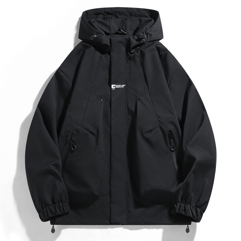 Herren Nano Wind- und wasserabweisende Kapuzenjacke mit ergonomischen Nähten, verstellbarem Saum und sicheren Reißverschlusstaschen – Taviero