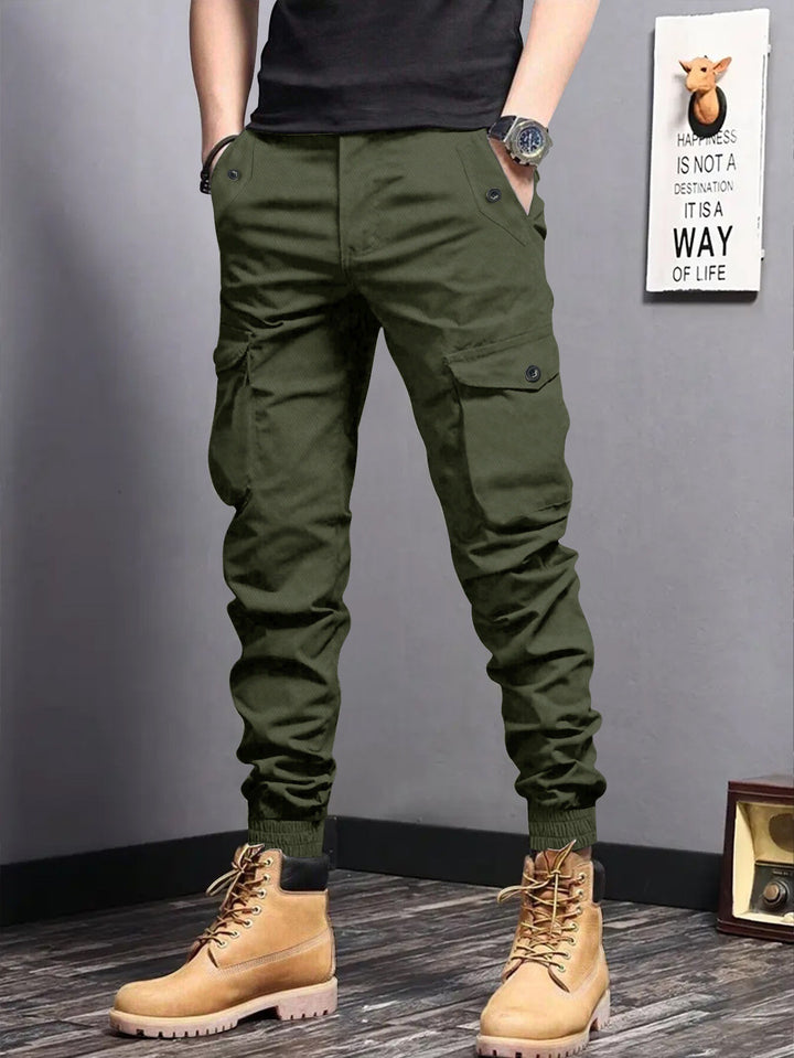 Herren Cargo-Joggerhose mit elastischem Bund, Tunnelzug und Multifunktionstaschen Echoarchiv