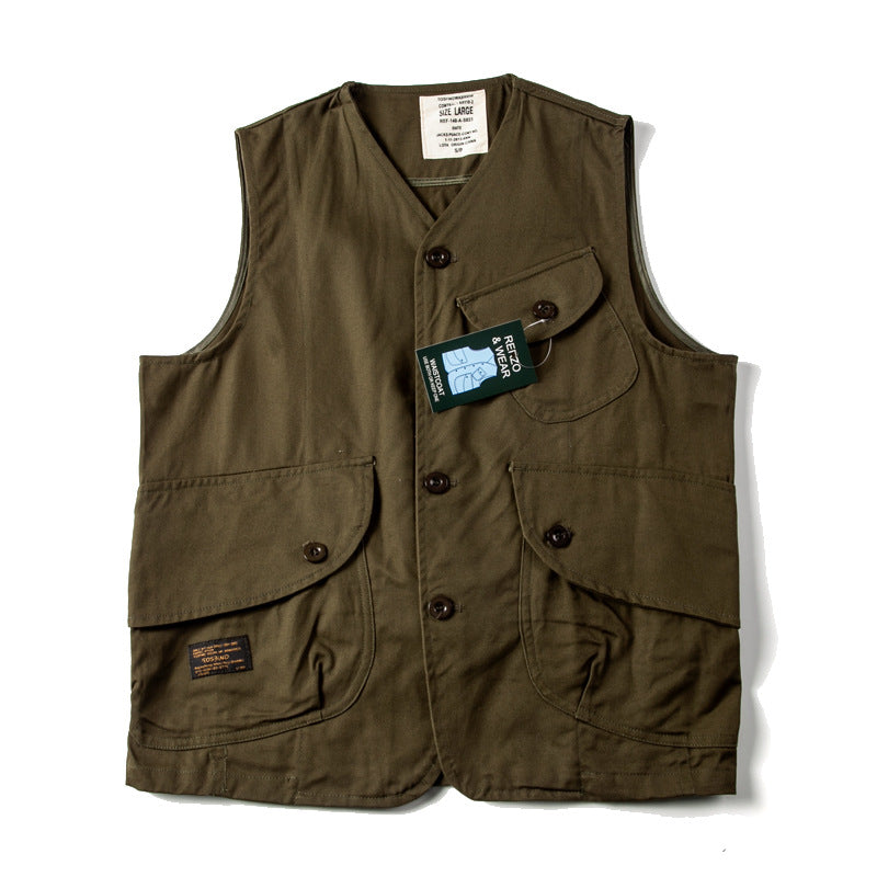 Herren Utility‑Weste mit mehreren Pattentaschen aus robustem Canvas Echoarchiv