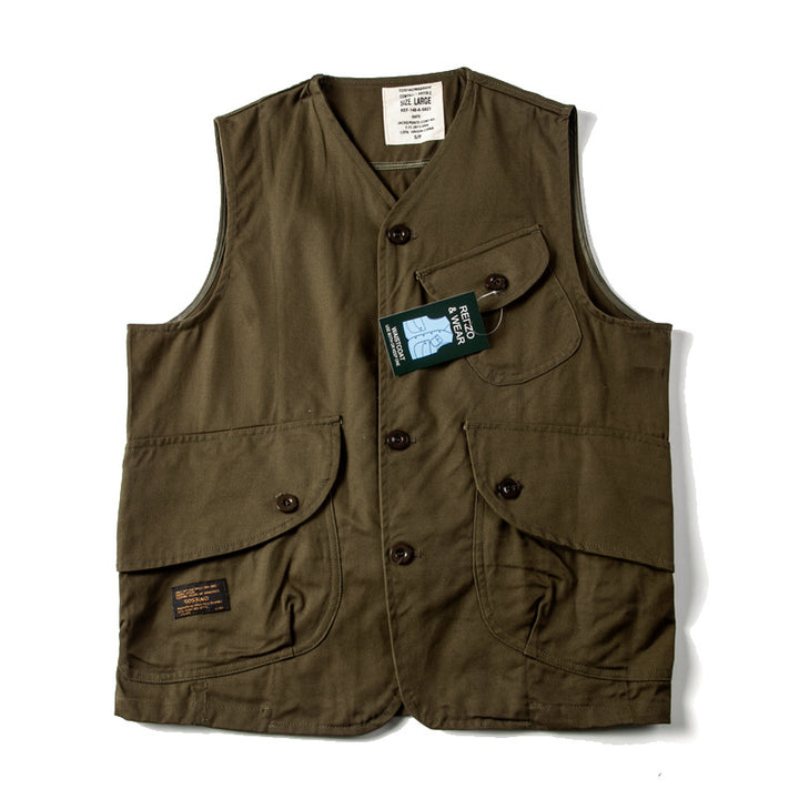 Herren Utility‑Weste mit mehreren Pattentaschen aus robustem Canvas Echoarchiv