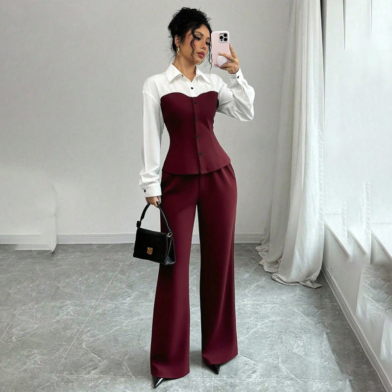 Damen Eleganter Blazer mit hochgeschnittenem Hosenanzug Echo Archiv