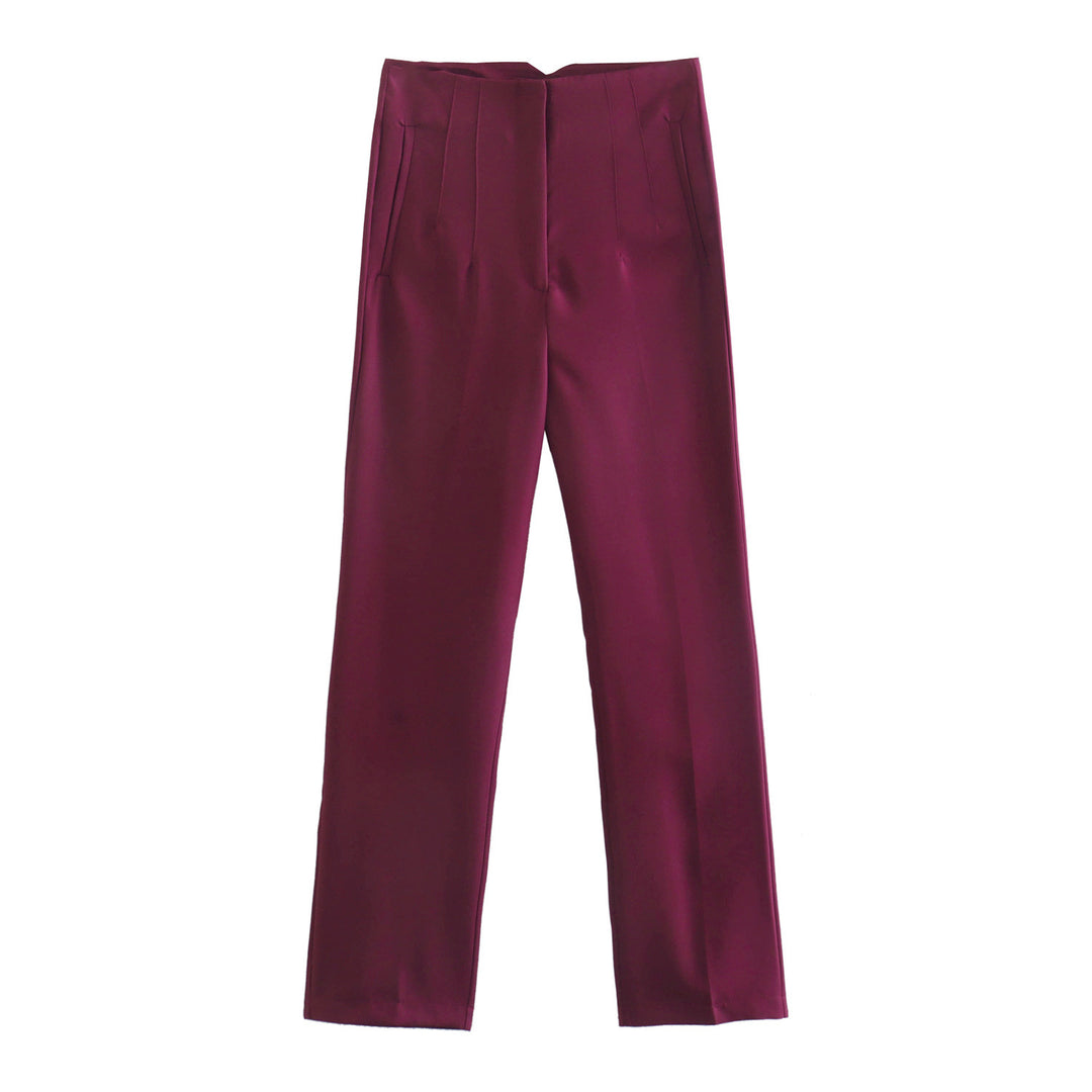 Damen Hochtaillierte tapered Anzughose mit Bügelfalte und Paspeltaschen Echo Archiv