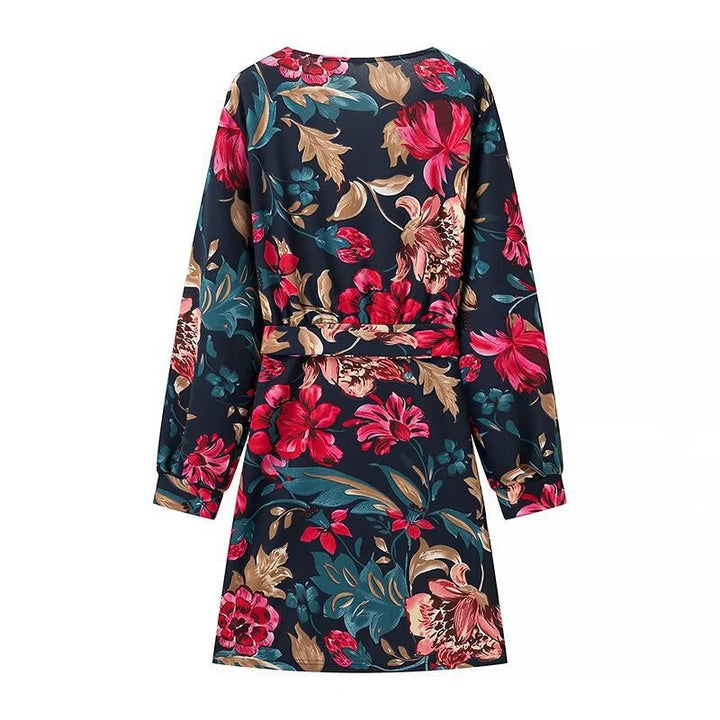 Damen Wickel‑Minikleid mit floralem Alloverprint, V‑Ausschnitt und Taillenband Echo Archiv