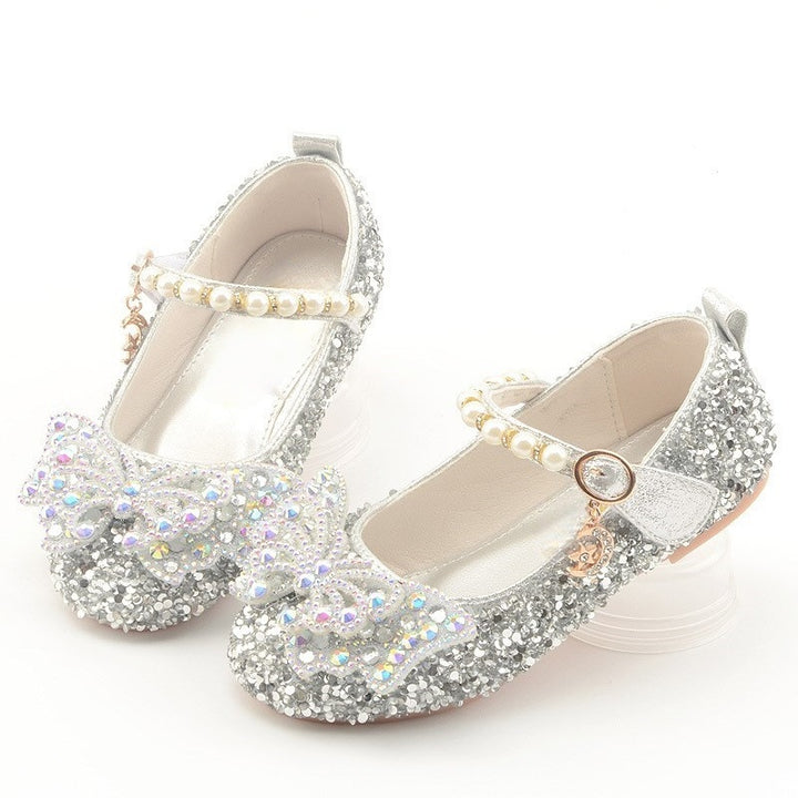 Mädchen Glitzernde Ballerinas mit filigranen Schleifenapplikationen Echo Archiv