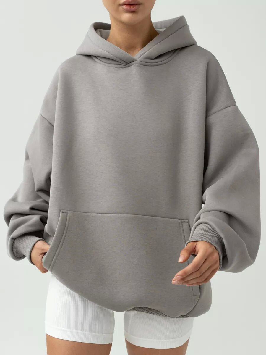 Damen nan oversized Kapuzenpullover mit Kängurutasche und dropped-shoulder Schnitt Echo Archiv