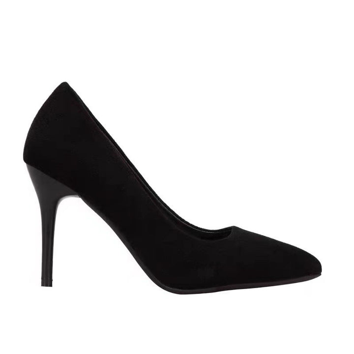 Damen Spitz zulaufende Stiletto-Pumps aus Samtoptik mit hohem Absatz Echo Archiv