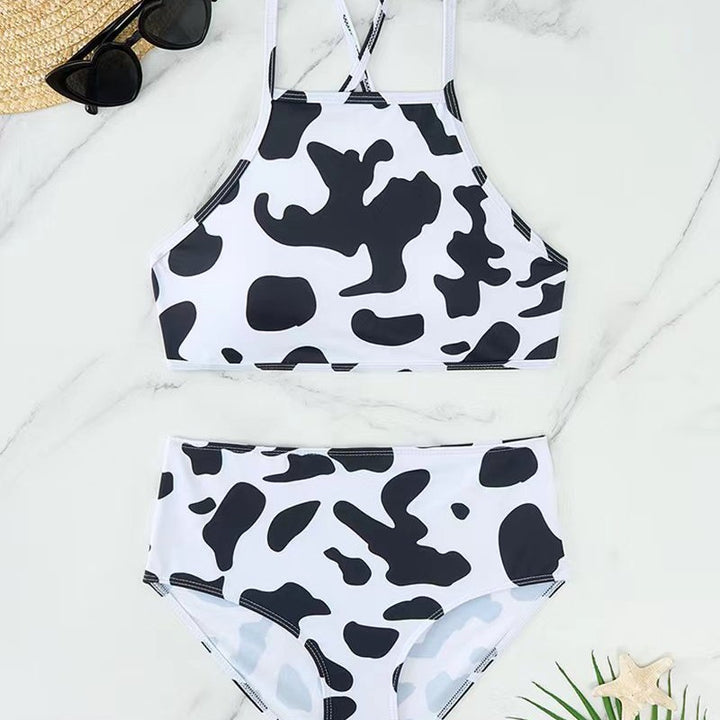 Damen Hochgeschnittener Bikini mit kreativem Muster Echo Archiv