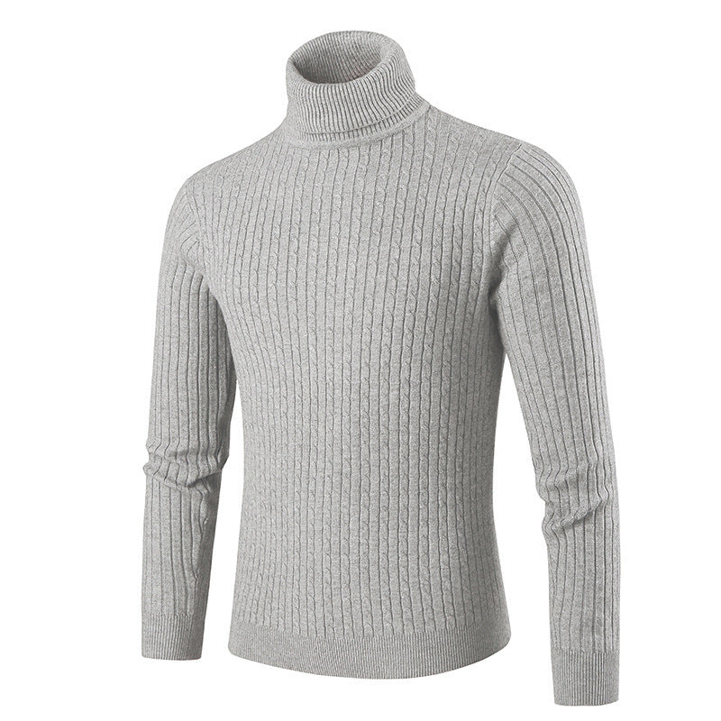 Herren modischer Rollkragenpullover aus strukturiertem Strick Echoarchiv