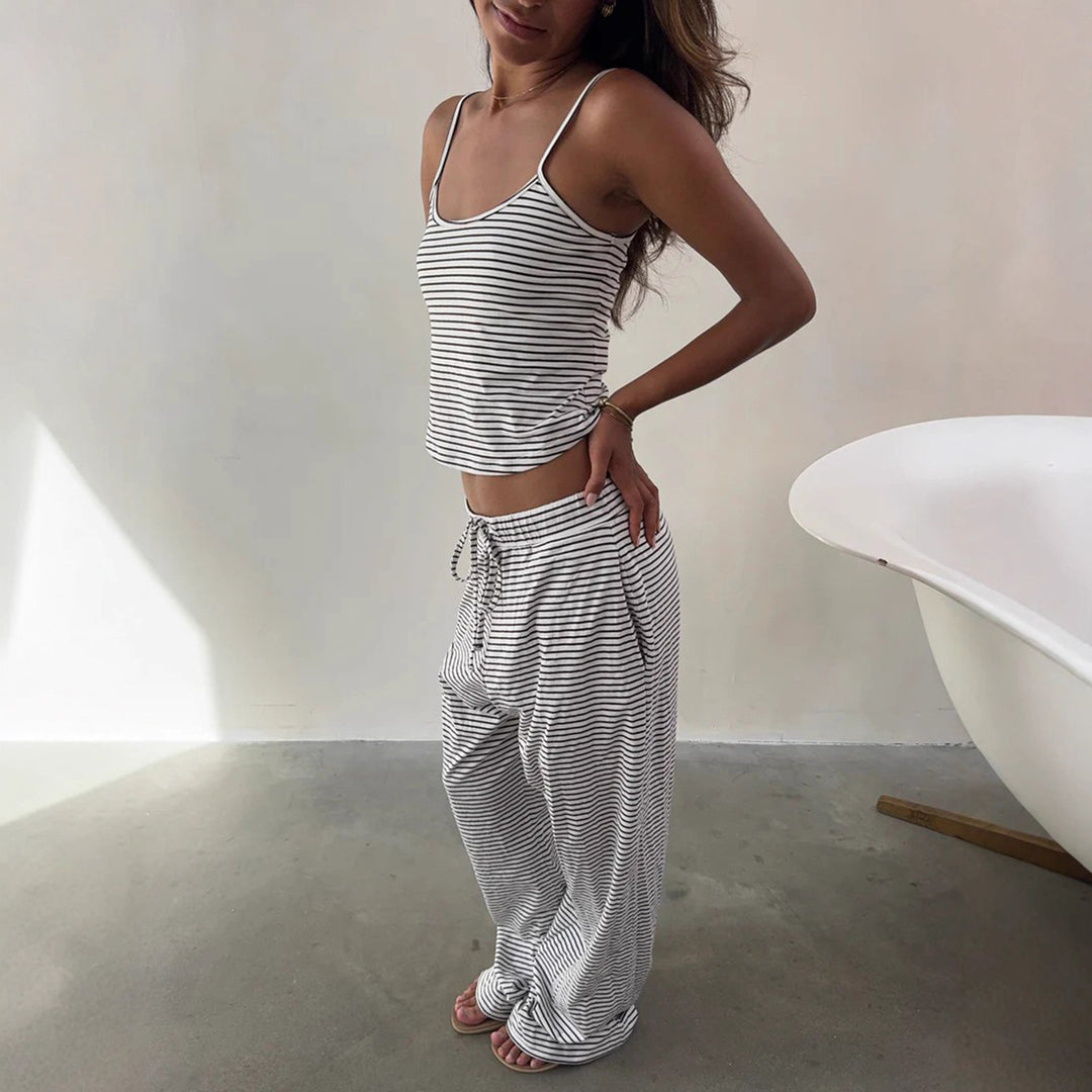 Damen lässiges Sport-Set aus hochwertigem Jersey mit durchgehendem Gummizug Echo Archiv