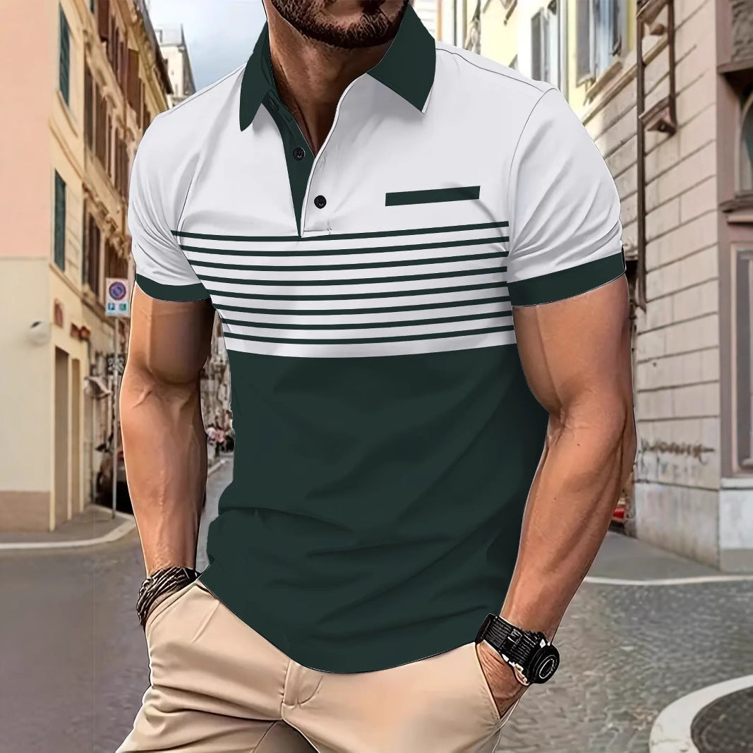 Herren Poloshirt mit modernem Streifendesign und stilvollen Akzenten Echoarchiv