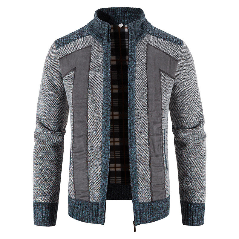 Herren modische Strickjacke mit einzigartigem Schnitt und verstecktem Reißverschluss Echoarchiv
