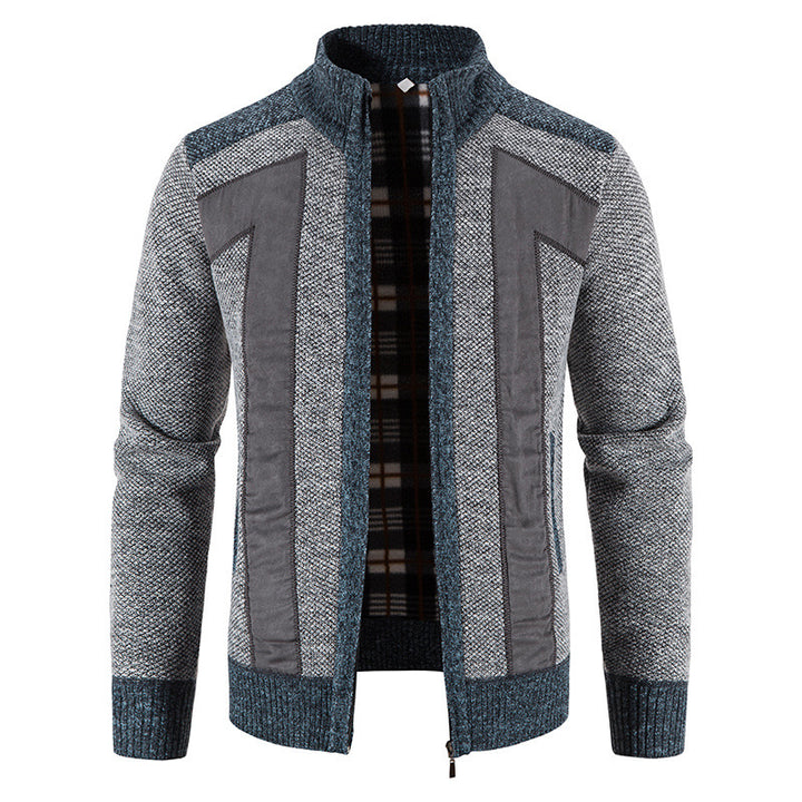 Herren modische Strickjacke mit einzigartigem Schnitt und verstecktem Reißverschluss Echoarchiv