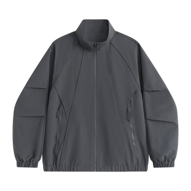 Herren Technische Oversize-Softshell-Trainingsjacke mit Stehkragen, ergonomischen Teilungsnähten & wasserabweisender Beschichtung Echoarchiv