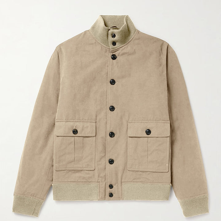 Herren modische Übergangsjacke mit hohen Kragen und aufgesetzten Taschen Echoarchiv
