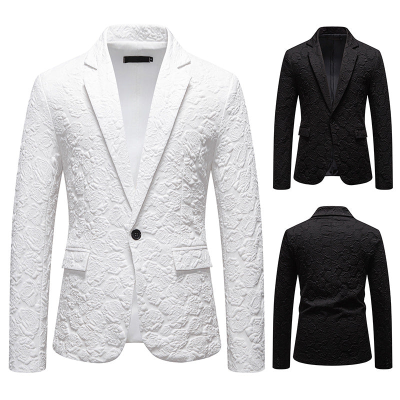 Herren nan strukturiertes Business-Sakko mit floraler Jacquardstruktur und Slim-Fit Echo Archiv
