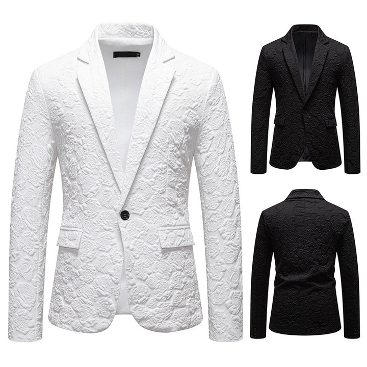 Herren nan strukturiertes Business-Sakko mit floraler Jacquardstruktur und Slim-Fit Echo Archiv