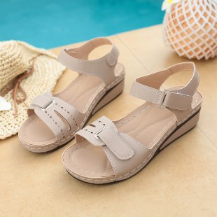 Damen  ergonomische Riemen-Sandalette mit dämpfender Memory-Innensohle und verstellbaren Klettverschlüssen Echo Archiv