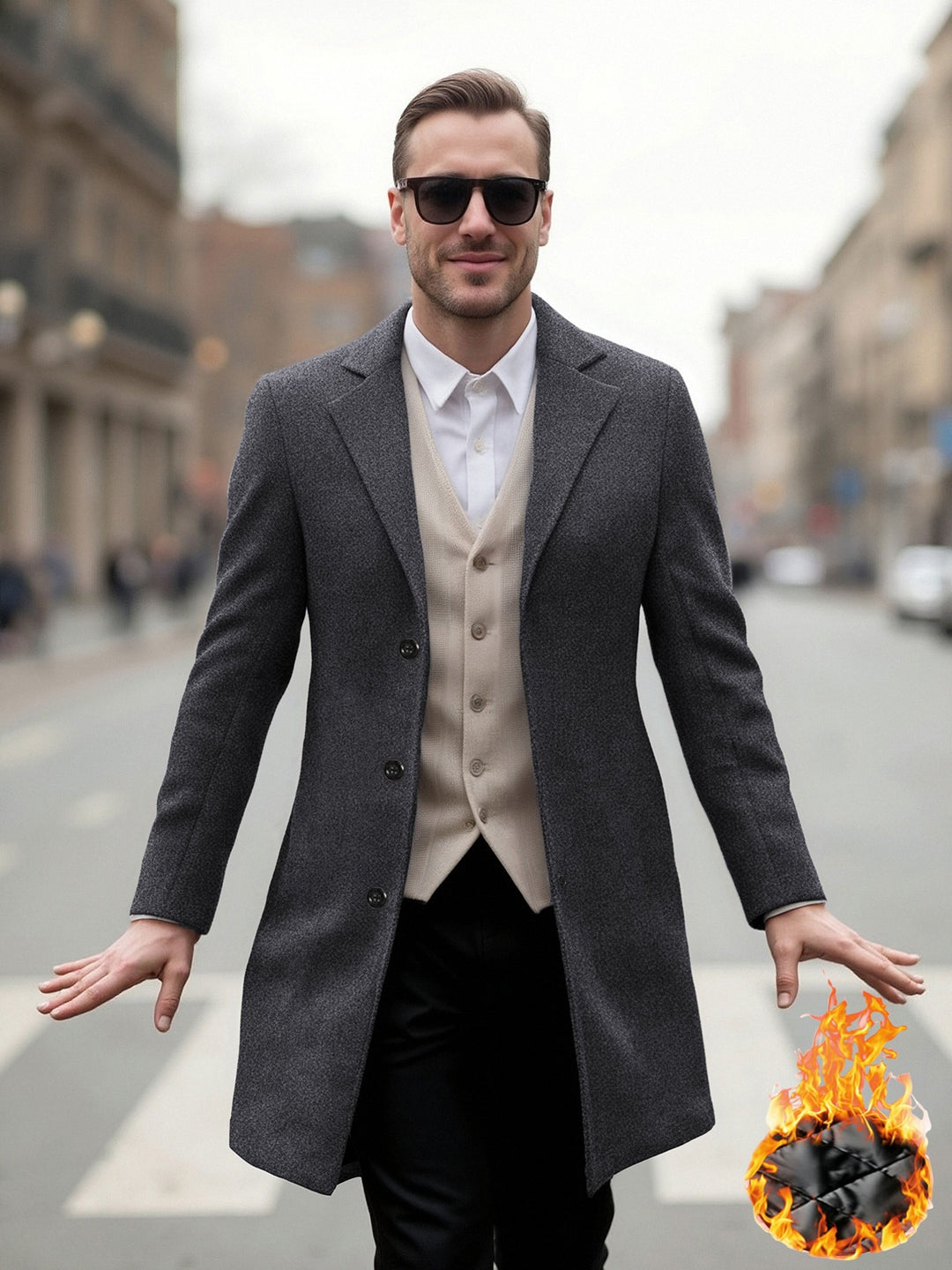 Herren eleganter Langmantel mit modernem Schnitt und optimalem Tragekomfort Echoarchiv