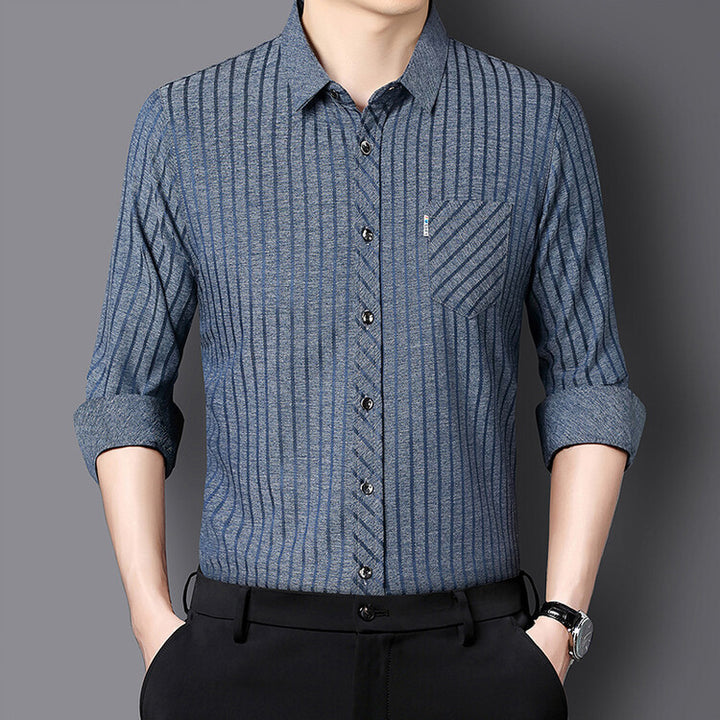Herren stilvolles Slim-Fit Langarmhemd mit strukturiertem Design Echoarchiv