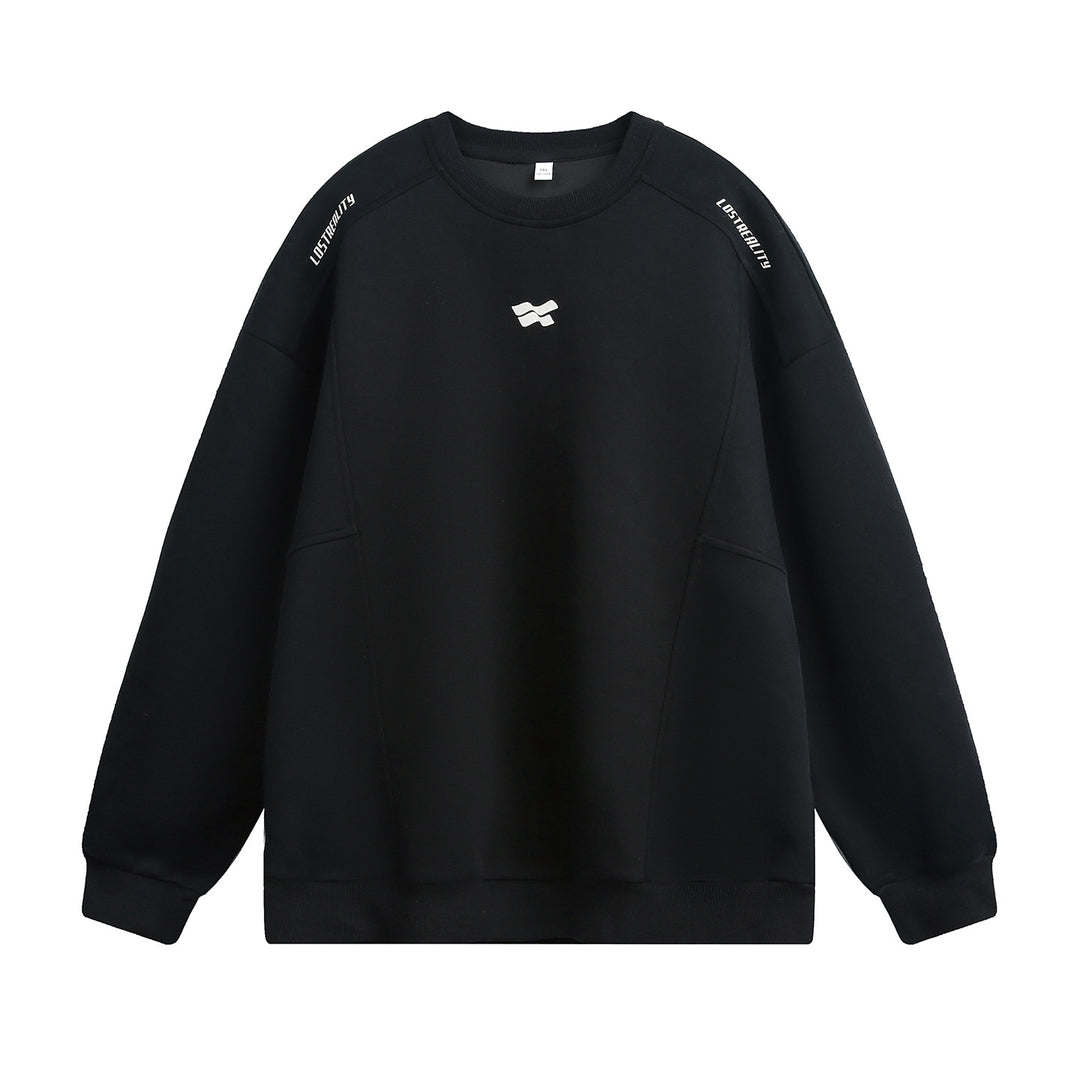 Unisex Oversize Sweatshirt mit Drop-Shoulder, Logo-Applikation und seitlichen Eingrifftaschen Echo Archiv
