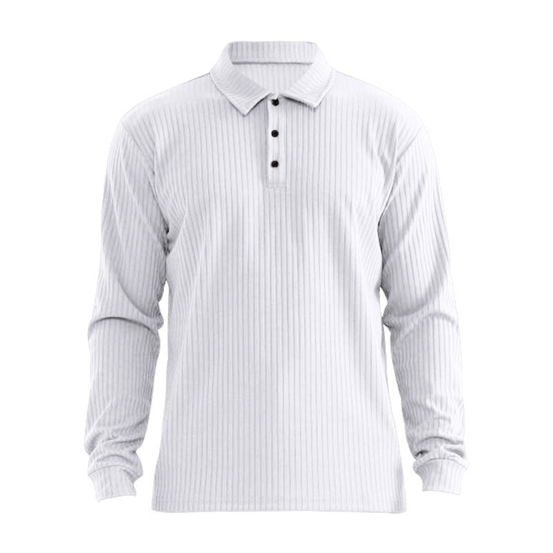 Herren Langarm Polohemd mit strukturiertem Rippdesign Echoarchiv