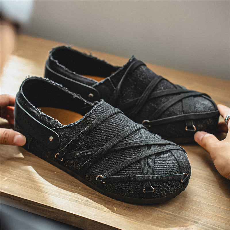 Herren lässige Slipper im Denim-Look mit elastischen Riemen, verstellbarem Fersenriemen und profilierter Gummisohle Echo Archiv