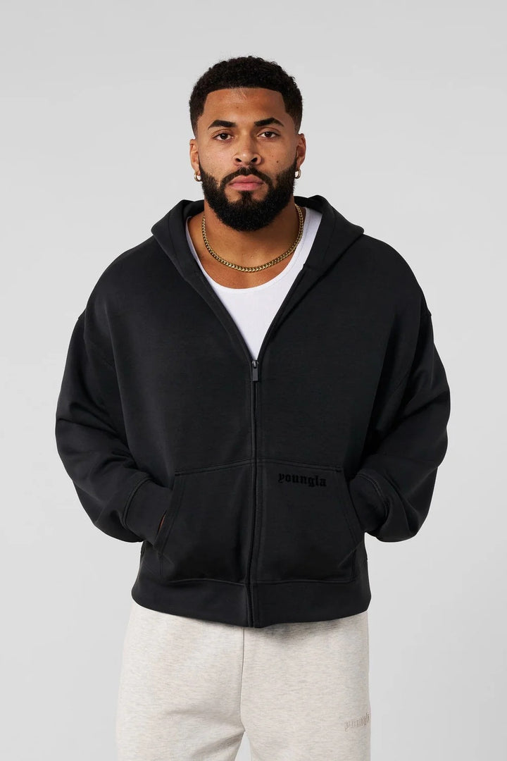 Herren Kapuzenpullover mit durchgehendem Reißverschluss und praktischen Taschen Echoarchiv